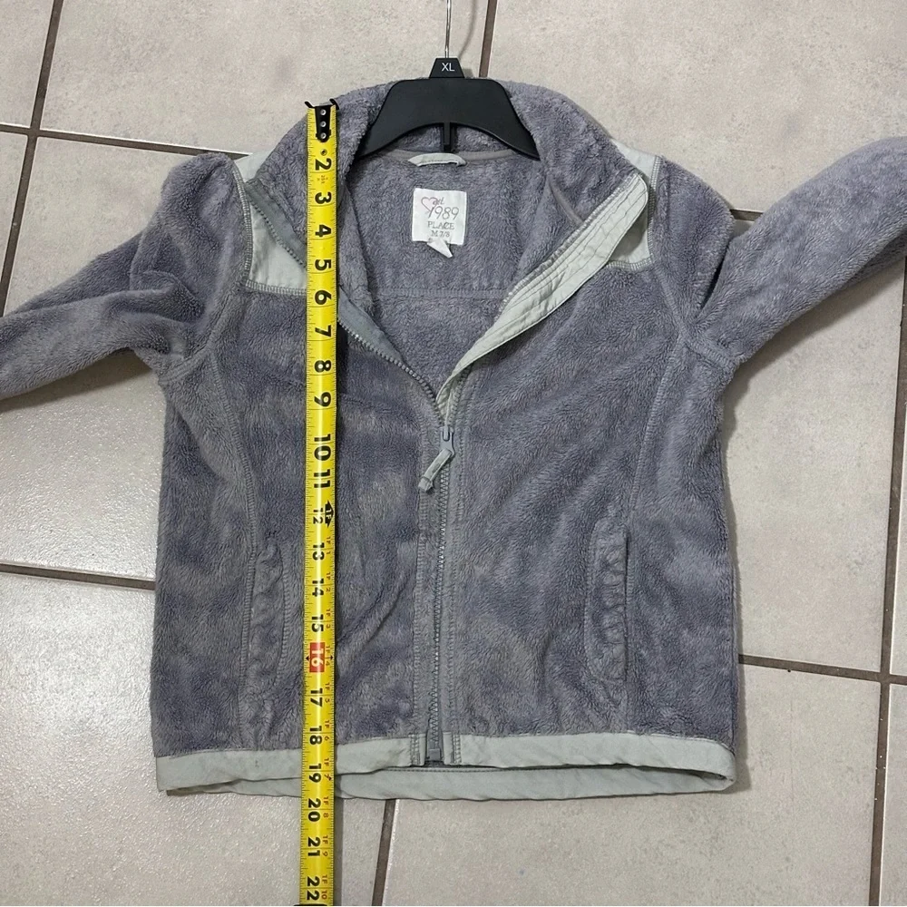 The children’s place Kids Girls Full Zip jacket gray fleece size M (7/8)‎
